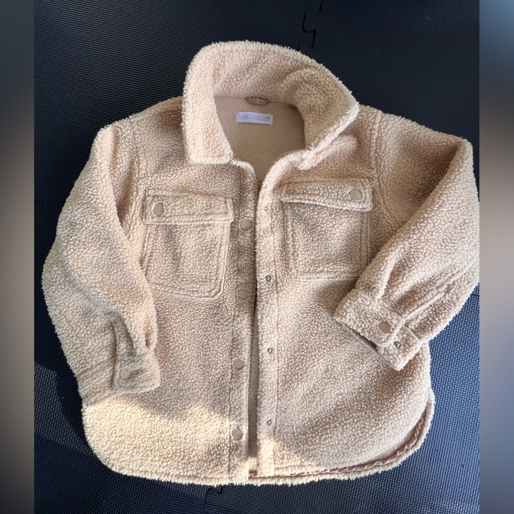 Zara Tan Shacket with Plush Texture